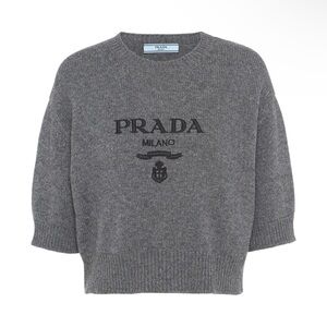 Prada - Wool and cashmere crew-neck logo-intarsia Sweater - Size 36